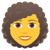 👩‍🦱 woman: curly hair display on JoyPixels